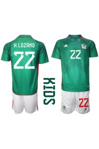 Mexico Hirving Lozano #22 Babyklær Hjemme Fotballdrakt til barn VM 2022 Korte ermer (+ Korte bukser)